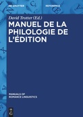 Cover: Manuel de la philologie de l'&eacute;dition - De Gruyter