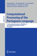 Cover: Computational Processing of the Portuguese Language - Springer