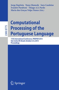 Enlarge image Cover: Computational Processing of the Portuguese Language - Springer