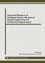 Cover: Advanced Research on Intelligent System, Mechanical Design Engineering and Information Engineering III - Trans Tech Publications Ltd