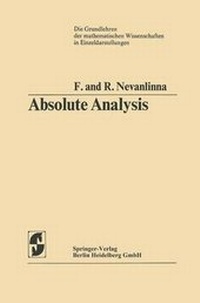 Enlarge image Cover: Absolute Analysis - Springer