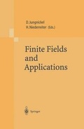 Cover: Finite Fields and Applications - Springer
