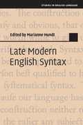 Cover: Late Modern English Syntax - Cambridge University Press