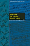 Cover: Substance an Content in Music Today - Wolke Verlag