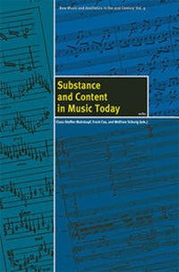Enlarge image Cover: Substance an Content in Music Today - Wolke Verlag