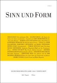 Enlarge image Cover: Sinn und Form 4/2014 - SINN und FORM