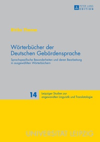 Abbildung von: Wörterbücher der Deutschen Gebärdensprache - Peter Lang Verlag