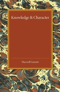Cover: Knowledge and Character - Cambridge University Press
