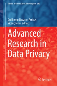 Enlarge image Cover: Advanced Research in Data Privacy - Springer