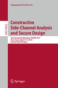 Cover: Constructive Side-Channel Analysis and Secure Design - Springer