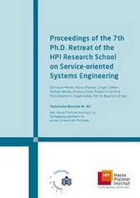 Enlarge image Cover: Proceedings of the 7th Ph.D. Retreat of the HPI Research School on Service-oriented Systems Engineering - Universitätsverlag Potsdam