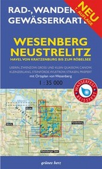 Abbildung von: Rad-, Wander- und Gewässerkarte Wesenberg, Neustrelitz - Havel von Ratzeburg bis zum Röblinsee - grünes herz