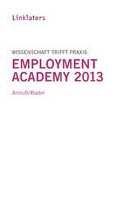Abbildung von: Linklaters Employment Academy 2013 - Westarp BookOnDemand