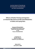 Cover: Effects of Feather Pecking and Ingestion on Intestinal Microbiota and Microbial Metabolites in Pullets and Laying Hens - Mensch & Buch
