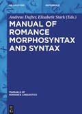Cover: Manual of Romance Morphosyntax and Syntax - De Gruyter
