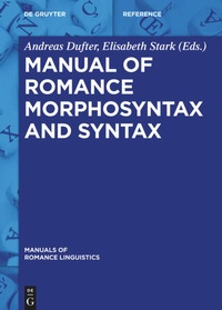 Enlarge image Cover: Manual of Romance Morphosyntax and Syntax - De Gruyter
