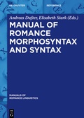 Cover: Manual of Romance Morphosyntax and Syntax - De Gruyter