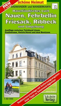Abbildung von: Radwander- und Wanderkarte Havelländisches Luch, Nauen, Fehrbellin, Friesack, Ribbeck und Umgebung - Barthel, A