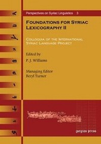 Abbildung von: Foundations for Syriac Lexicography II - Gorgias Press