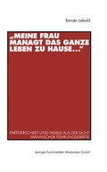 Cover: "Meine Frau managt das ganze Leben zu Hause ..." - VS Verlag f&uuml;r Sozialwissenschaften