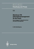Cover: B&uuml;roforum '86 Informationsmanagement f&uuml;r die Praxis - Springer