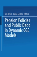 Cover: Pension Policies and Public Debt in Dynamic CGE Models - Physica