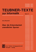 Cover: &Uuml;ber die Erkennbarkeit unendlicher Spuren - Vieweg+Teubner Verlag