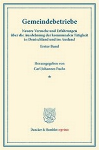 Abbildung von: Gemeindebetriebe - Duncker & Humblot