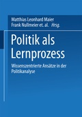 Cover: Politik als Lernprozess - VS Verlag f&uuml;r Sozialwissenschaften