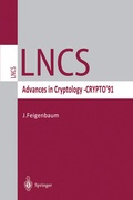 Cover: Advances in Cryptology - CRYPTO '91 - Springer