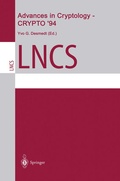 Cover: Advances in Cryptology - CRYPTO '94 - Springer