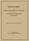 Cover: Festschrift zur Feier des Zweihundertj&auml;hrigen Bestehens der Akademie der Wissenschaften in G&ouml;ttingen - Springer