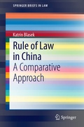 Cover: Rule of Law in China - Springer