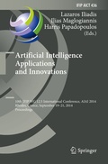 Cover: Artificial Intelligence Applications and Innovations - Springer