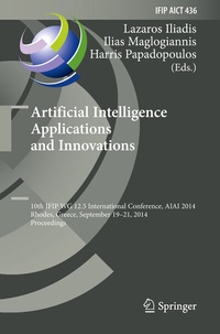 Enlarge image Cover: Artificial Intelligence Applications and Innovations - Springer