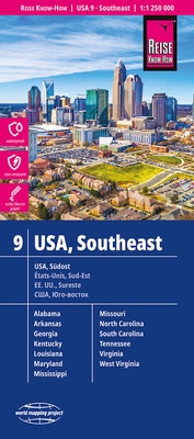 Abbildung von: Reise Know-How Landkarte USA 09, Südost (1:1.250.000) - Reise Know-How Verlag Peter Rump GmbH
