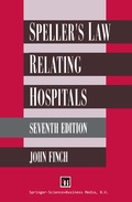 Cover: Speller's Law Relating to Hospitals - Hodder Arnold