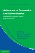 Cover: Advances in Economics and Econometrics: Volume 1, Economic Theory - Cambridge University Press