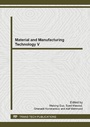 Cover: Material and Manufacturing Technology V - Trans Tech Publications Ltd