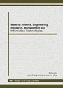 Cover: Material Science, Engineering Research, Management and Information Technologies - Trans Tech Publications Ltd
