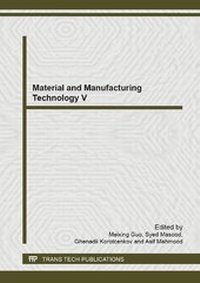 Enlarge image Cover: Material and Manufacturing Technology V - Trans Tech Publications Ltd