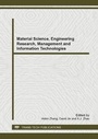 Cover: Material Science, Engineering Research, Management and Information Technologies - Trans Tech Publications Ltd