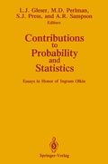 Cover: Contributions to Probability and Statistics - Springer