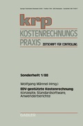 Cover: EDV-gest&uuml;tzte Kostenrechnung - Springer Gabler