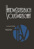 Cover: Handw&ouml;rterbuch der Volkswirtschaft - Springer Gabler
