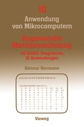 Cover: Angewandte Matrizenrechnung - Vieweg+Teubner Verlag