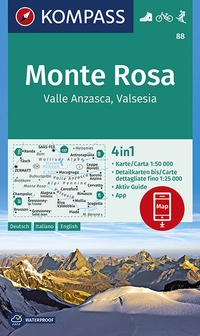 Abbildung von: KOMPASS Wanderkarte Monte Rosa, Valle Anzasca, Valsesia - KOMPASS-Karten