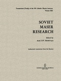 Cover: Soviet Maser Research - Springer