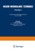 Cover: Vacuum Microbalance Techniques - Springer