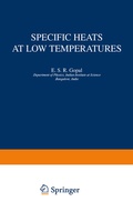 Cover: Specific Heats at Low Temperatures - Springer
